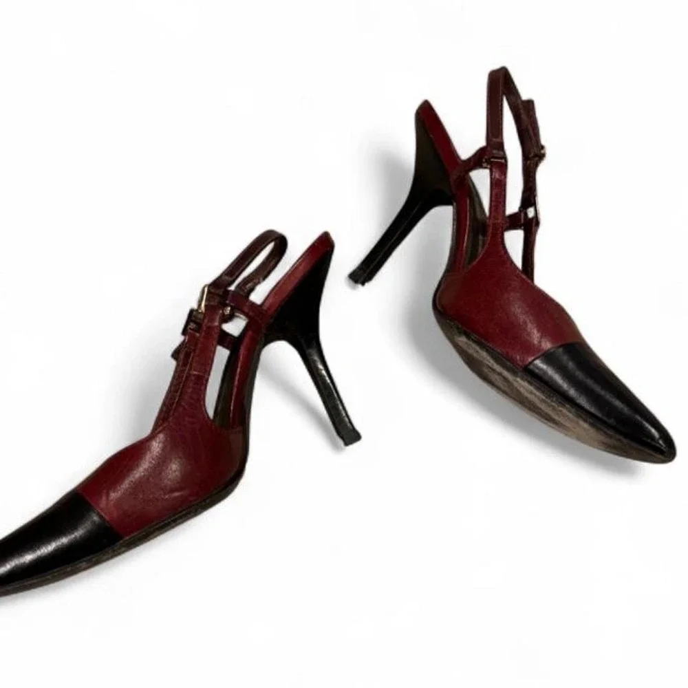 Tory Burch Burgundy Slingback Heels